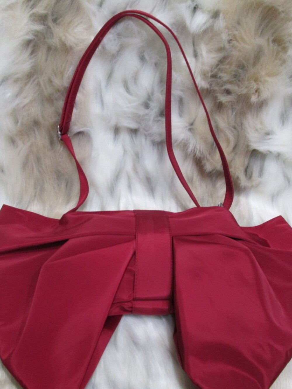 P3373-New Red Bow Nylon Shoulder/ Crossbody Bag